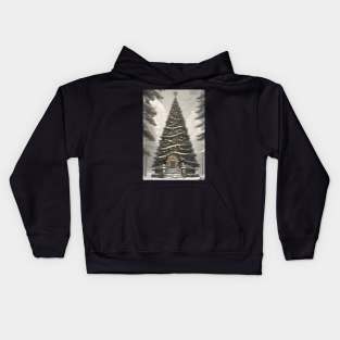 elf house xmas tree Kids Hoodie